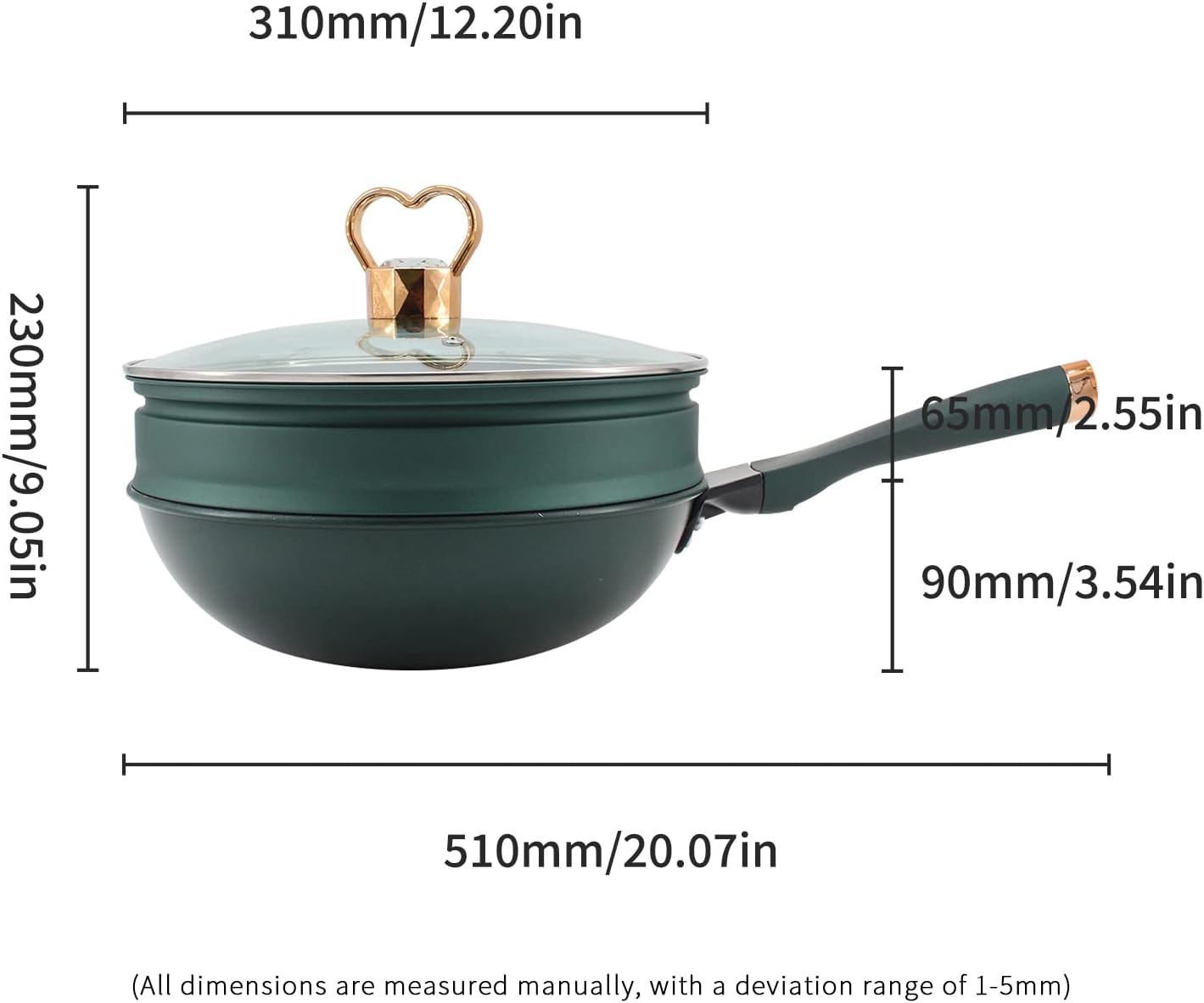 32 CM NON-STICK WOK PAN WITH STEAMER AND COVER