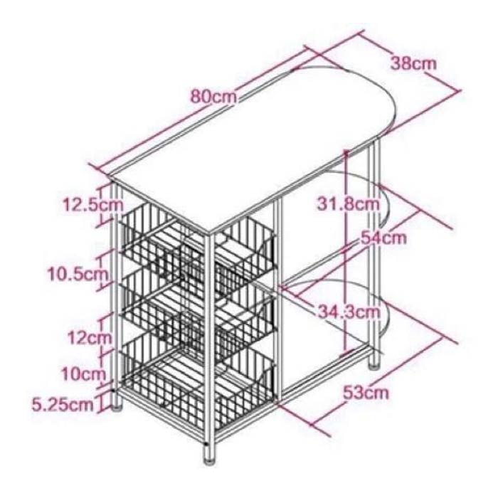 Happy Home 3 Layer Storage Rack with Basket