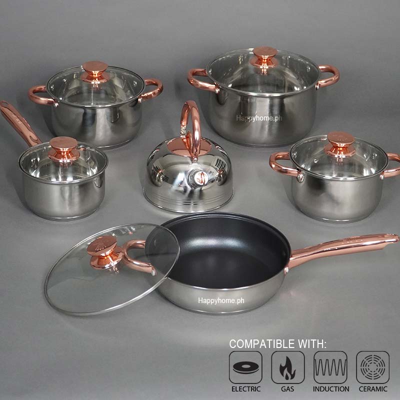 HappyHome 12-Piece Stainless Induction Cookware Set